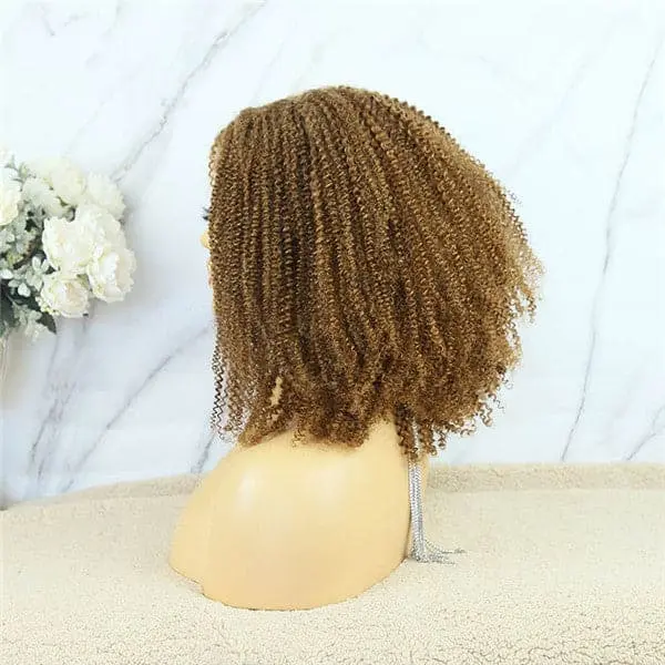 Colored #30 5x5 Lace Closure Wig Afro Kinky Curly Human Hair BBCKC55 - Image 6