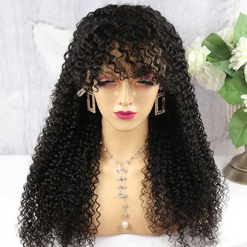 200% Long Curly Hair With Bangs Lace Front wig  CBNL - Image 3