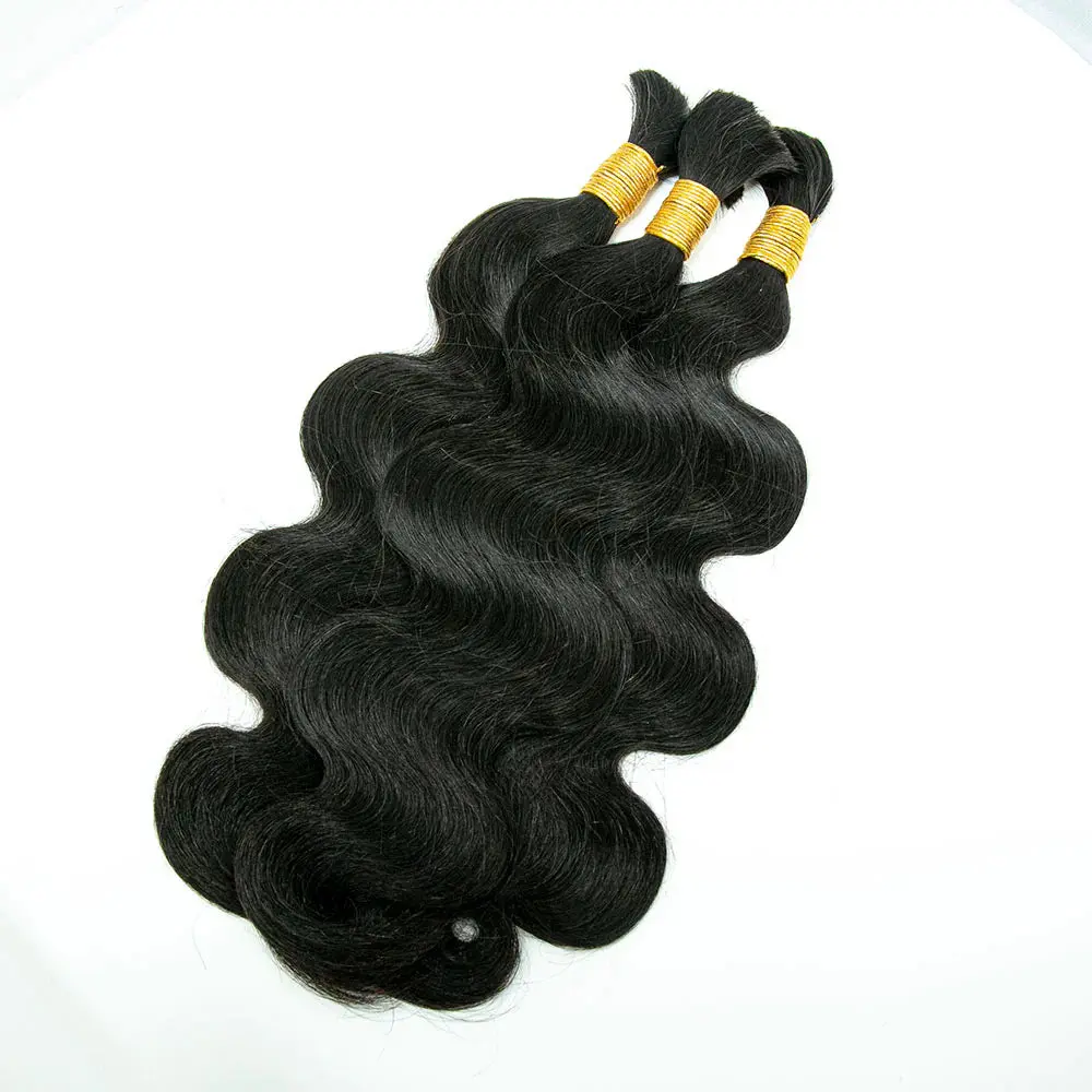 Double Drawn Bulk Human Braiding Hair Body Wave - Image 5