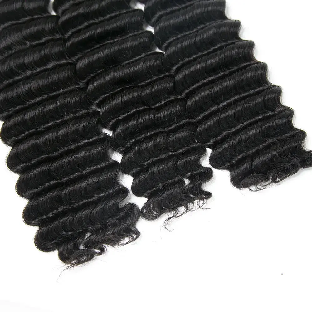 Double Drawn Bulk  Human Braiding Hair Deep Wave - Image 12