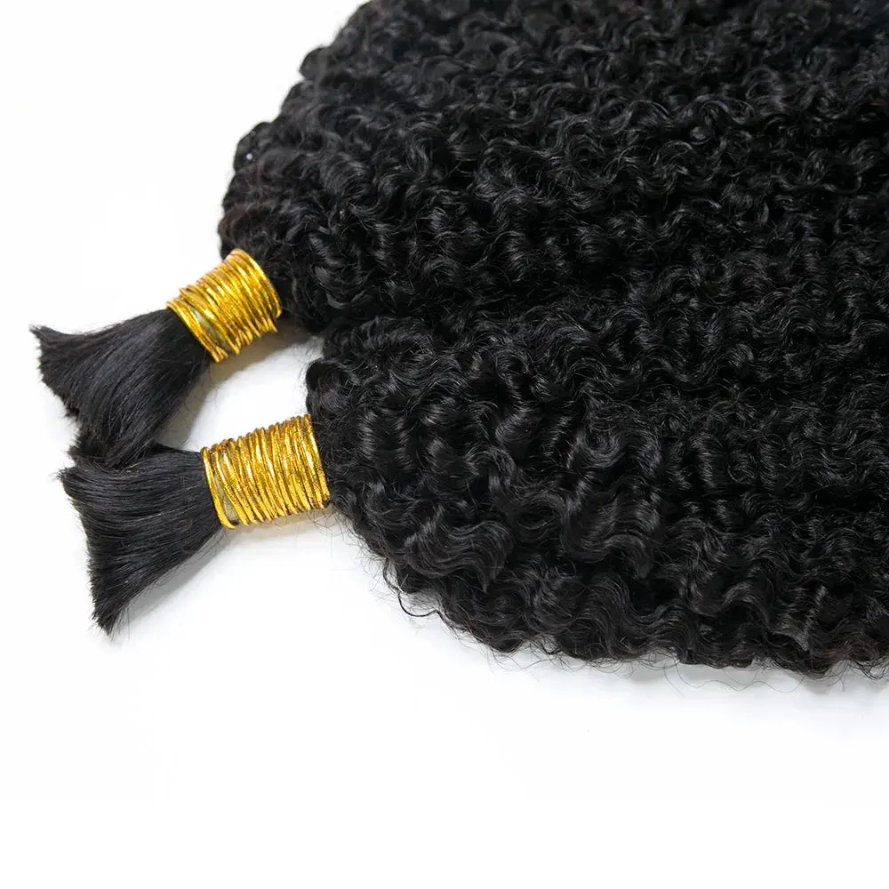 Tight Curly Double Drawn Bulk Human Braiding Hair - Image 12