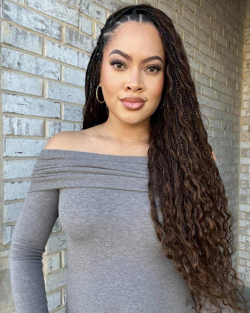 EAYON #T1B/4 Color Crochet Boho Box Braids 24 Inch - Image 3