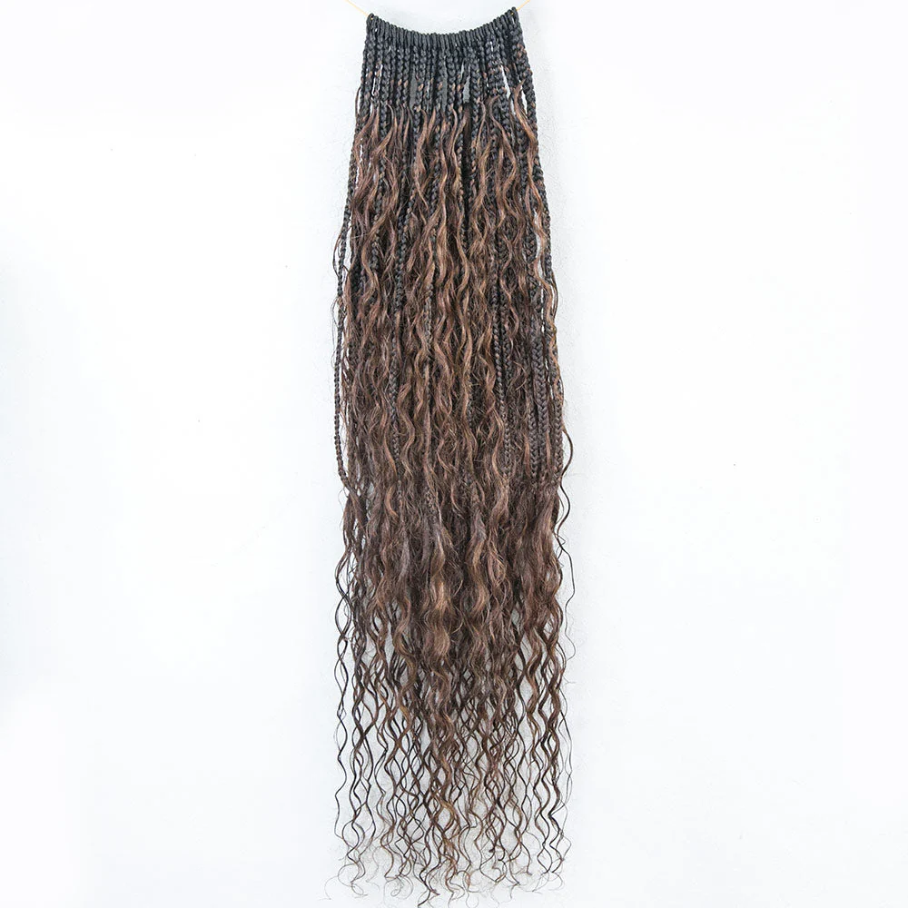 EAYON #T1B/4 Color Crochet Boho Box Braids 24 Inch - Image 9