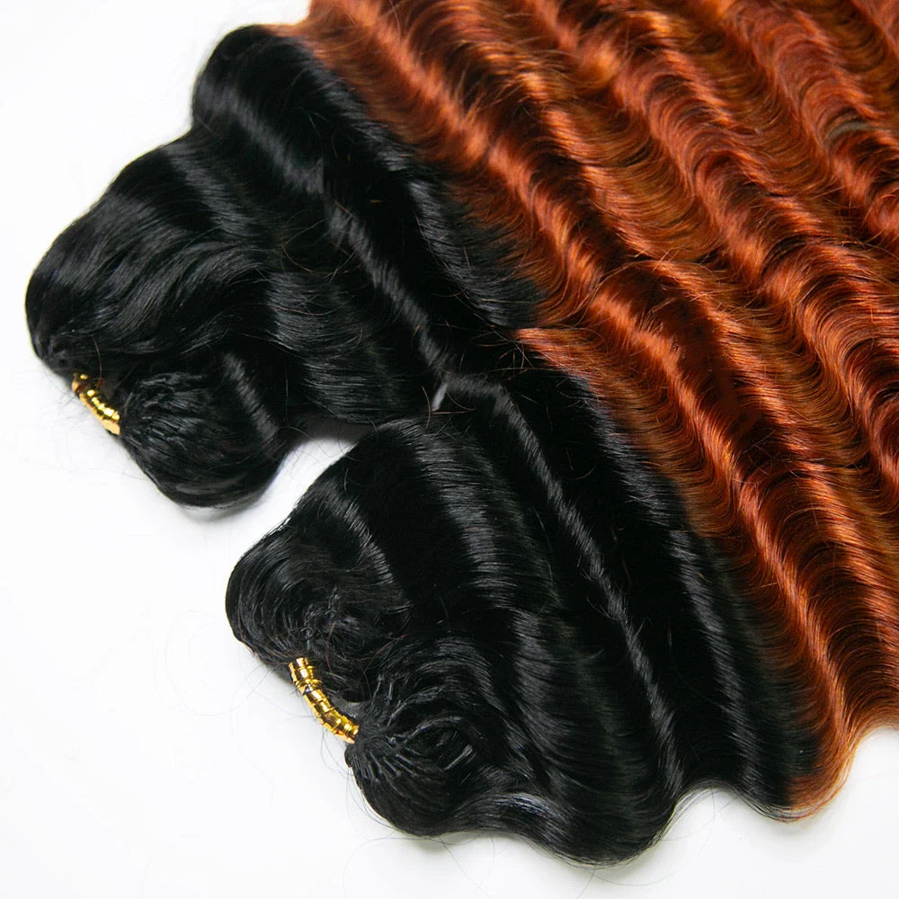 T1B/350 Deep Wave Crochet Human Hair Extensions - Image 4