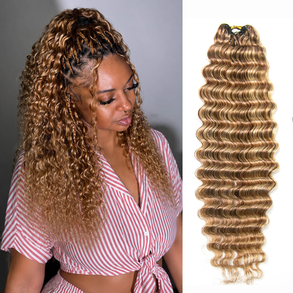 27/30/613 Blonde Deep Wave Crochet Human Hair