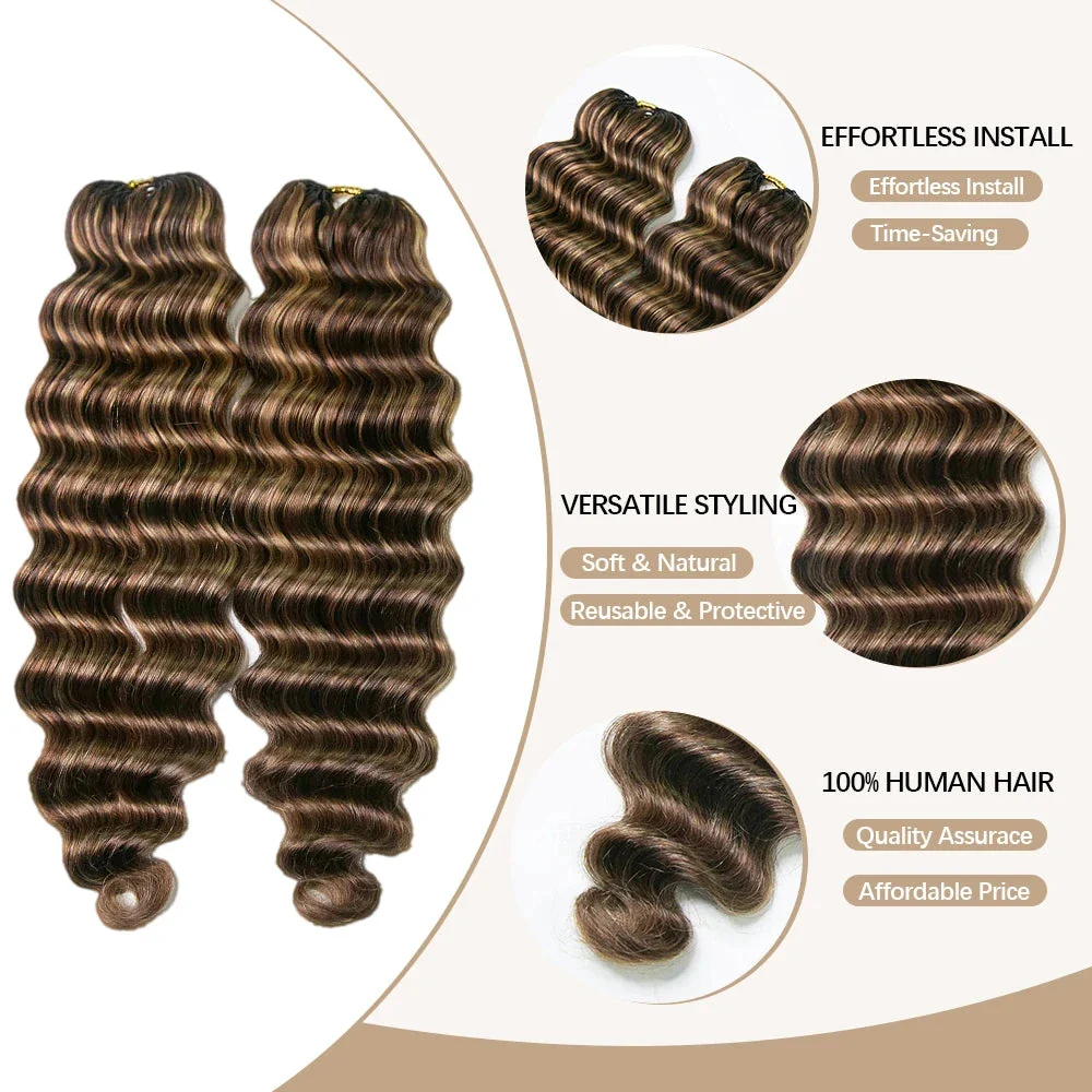 4/27/30 Blonde Loose Deep Wave Crochet Human Hair - Image 3