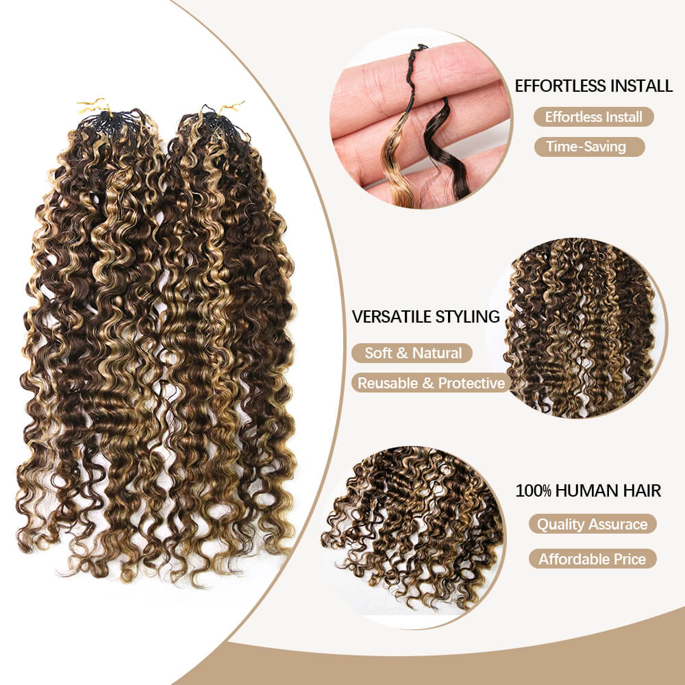 D4/27 Blonde Water Deep Wave Crochet Human Hair - Image 4