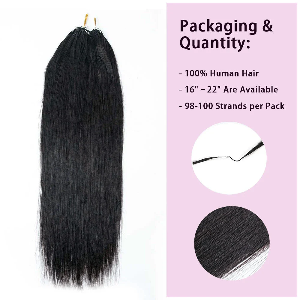 Silk Straight Crochet Human Hair Extensions - Image 2