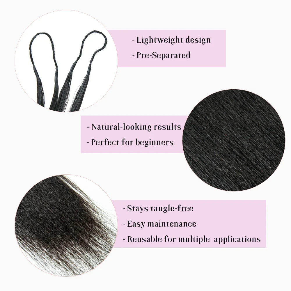 Silk Straight Crochet Human Hair Extensions - Image 3