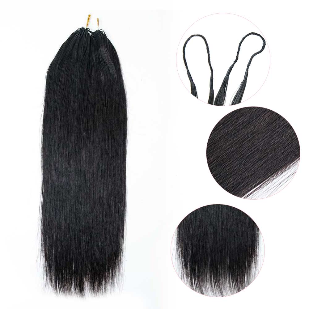 Silk Straight Crochet Human Hair Extensions - Image 4