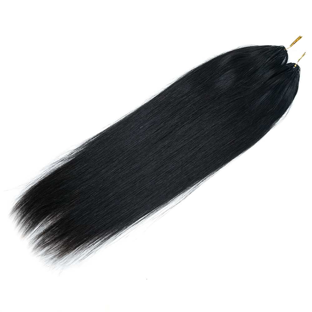 Silk Straight Crochet Human Hair Extensions - Image 5