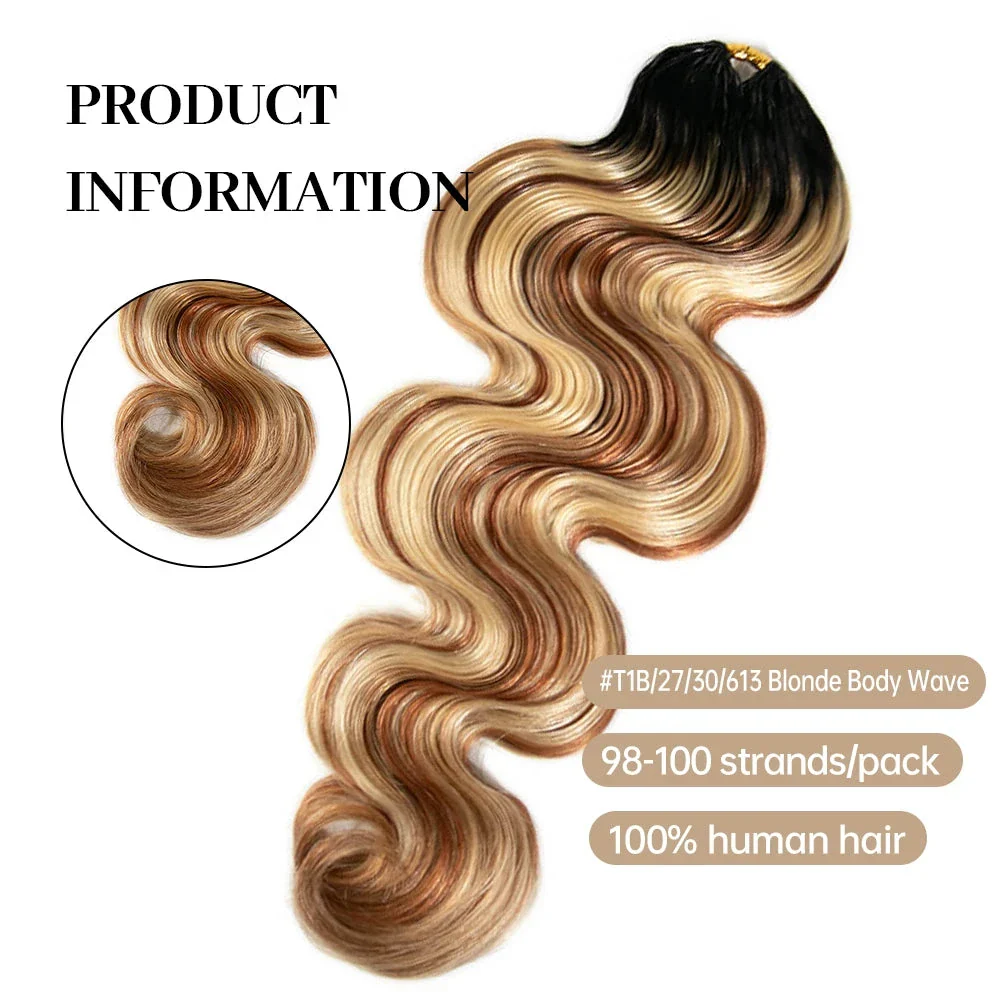 T1B/27/30/613 Blonde Body Wave Crochet Human Hair - Image 3