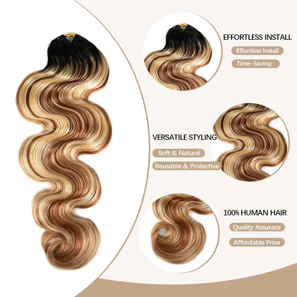 T1B/27/30/613 Blonde Body Wave Crochet Human Hair - Image 4