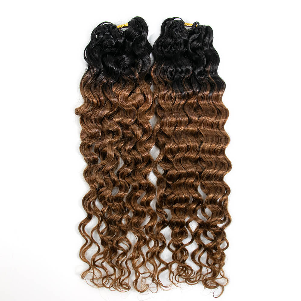 T1B/30 Water Wave Crochet Human Hair Extensions