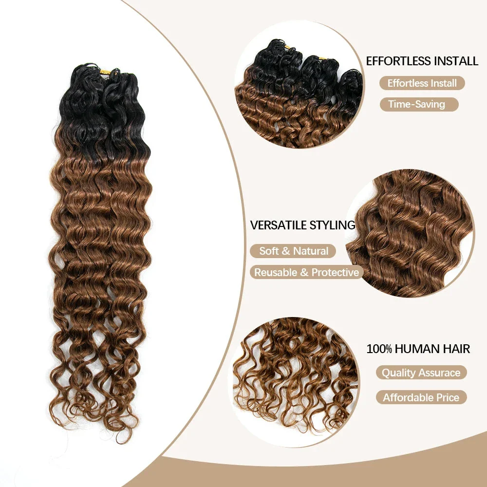 T1B/30 Water Wave Crochet Human Hair Extensions - Image 3