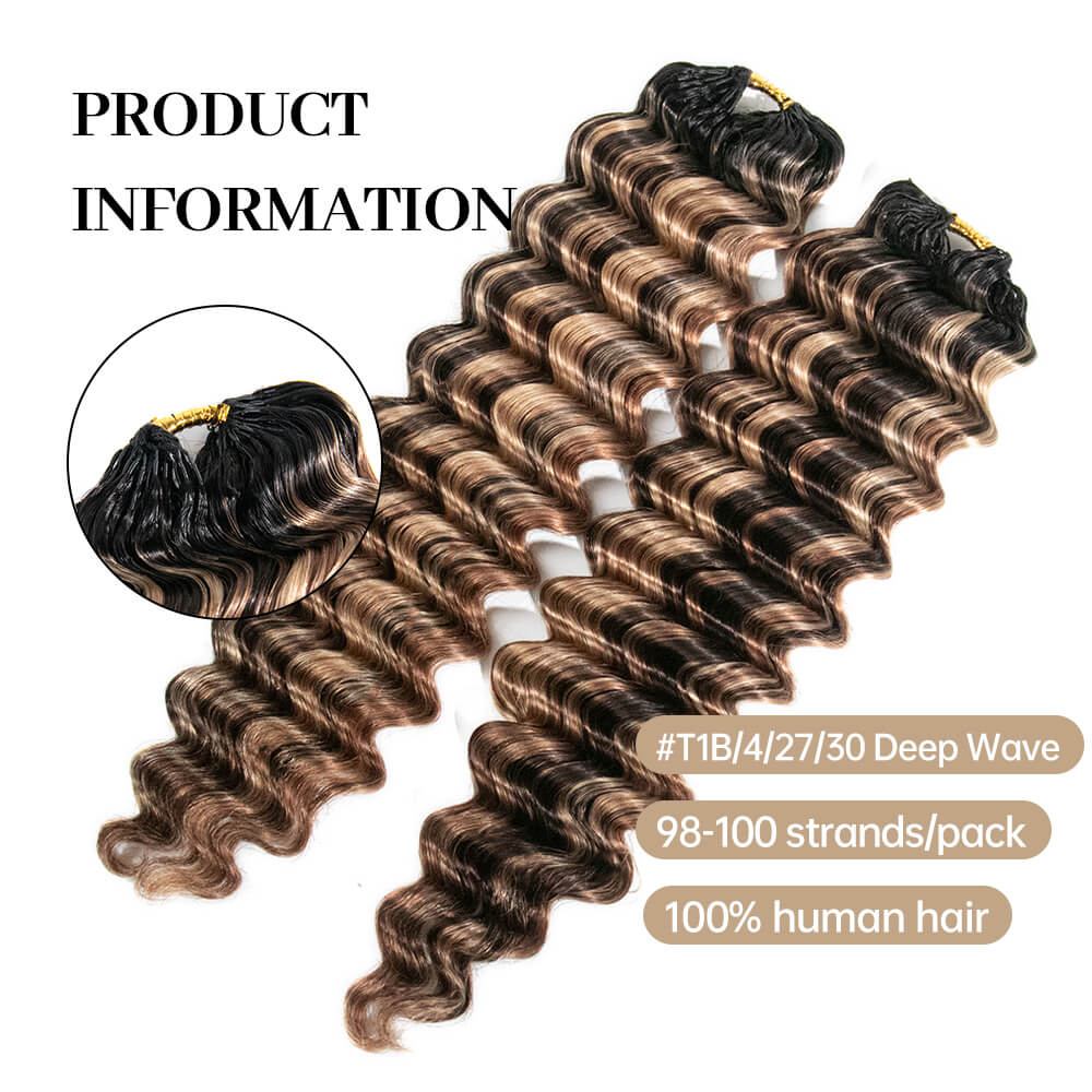 T1B/4/27/30 Blonde Deep Wave Crochet Human Hair - Image 2