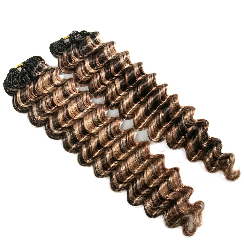 T1B/4/27/30 Blonde Deep Wave Crochet Human Hair - Image 5