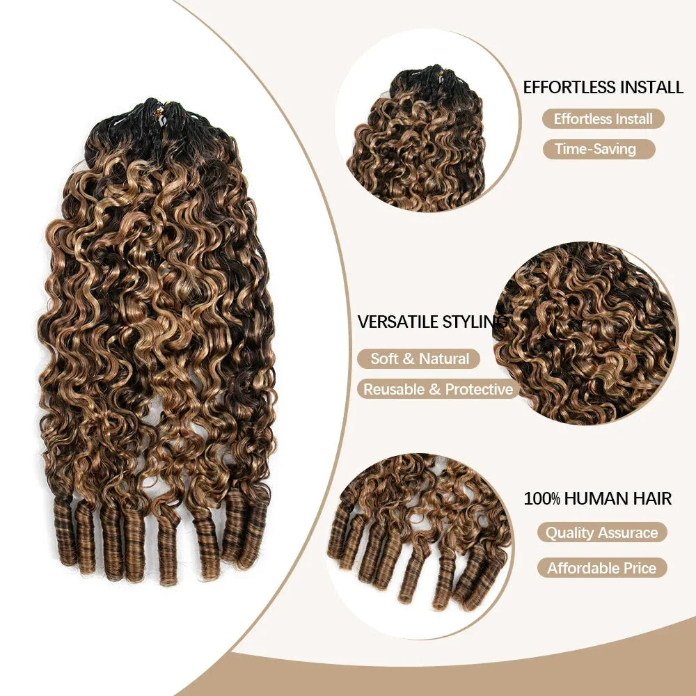 T1B/4/27/30 Blonde Water Burmese Curly Crochet Human Hair - Image 3