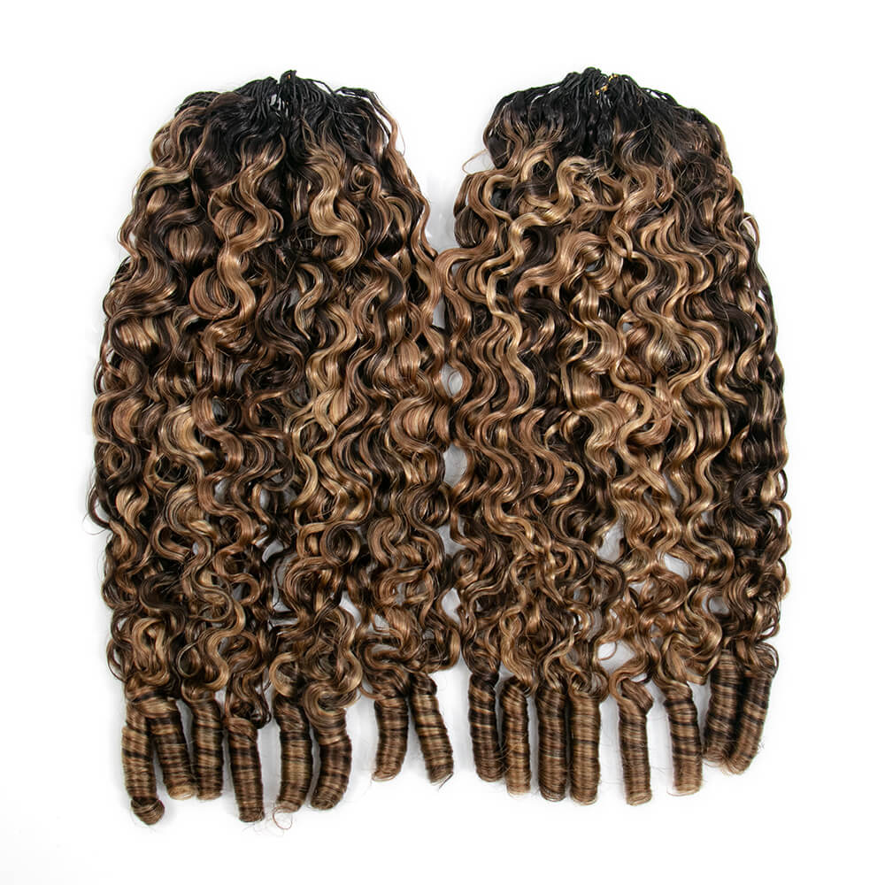 T1B/4/27/30 Blonde Water Burmese Curly Crochet Human Hair - Image 4