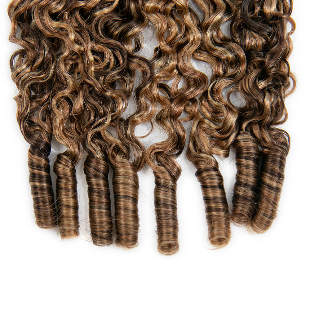 T1B/4/27/30 Blonde Water Burmese Curly Crochet Human Hair - Image 7