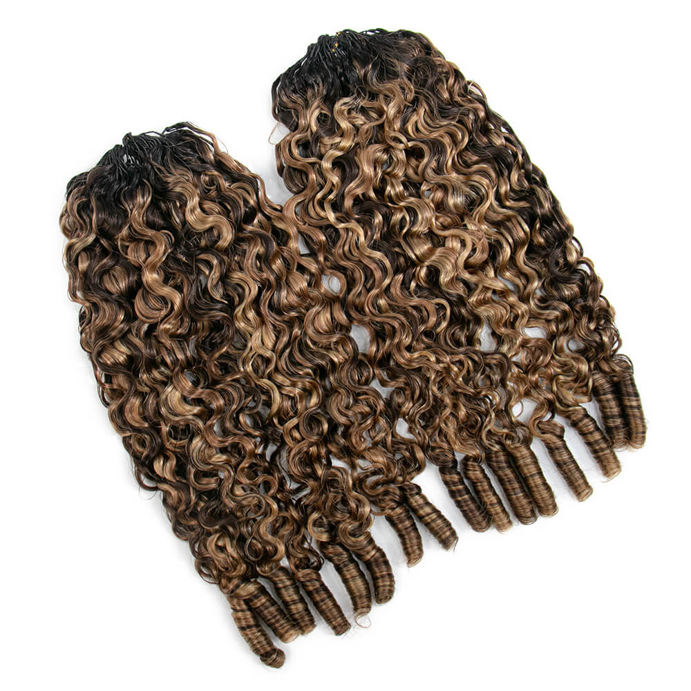 T1B/4/27/30 Blonde Water Burmese Curly Crochet Human Hair - Image 8