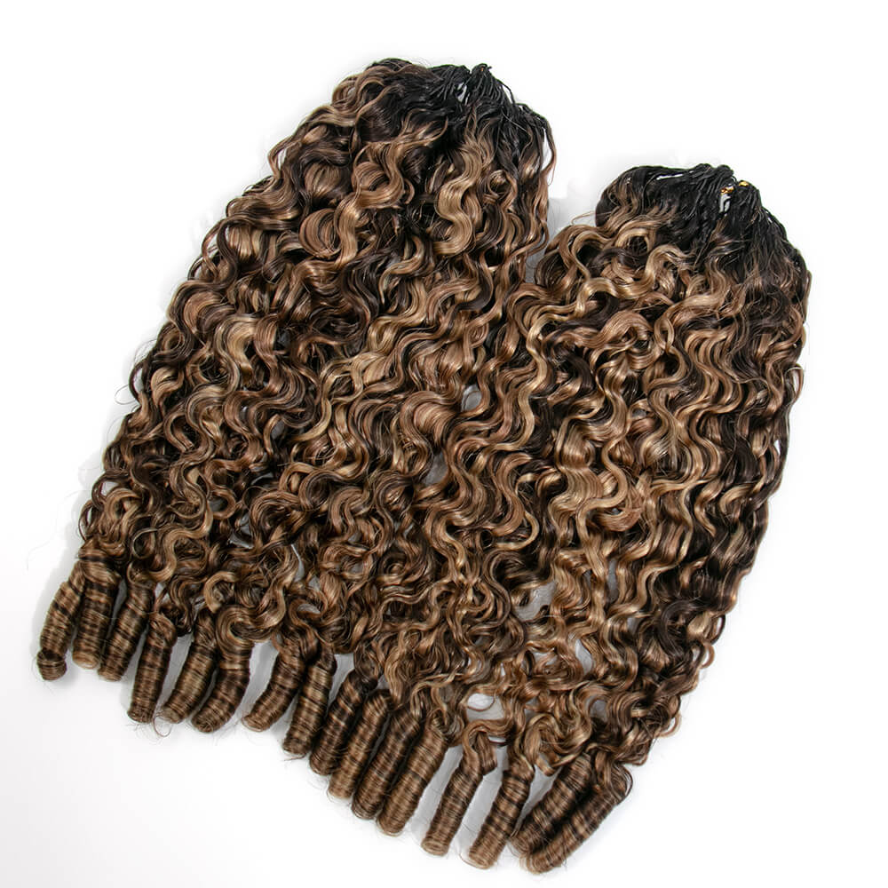 T1B/4/27/30 Blonde Water Burmese Curly Crochet Human Hair - Image 9