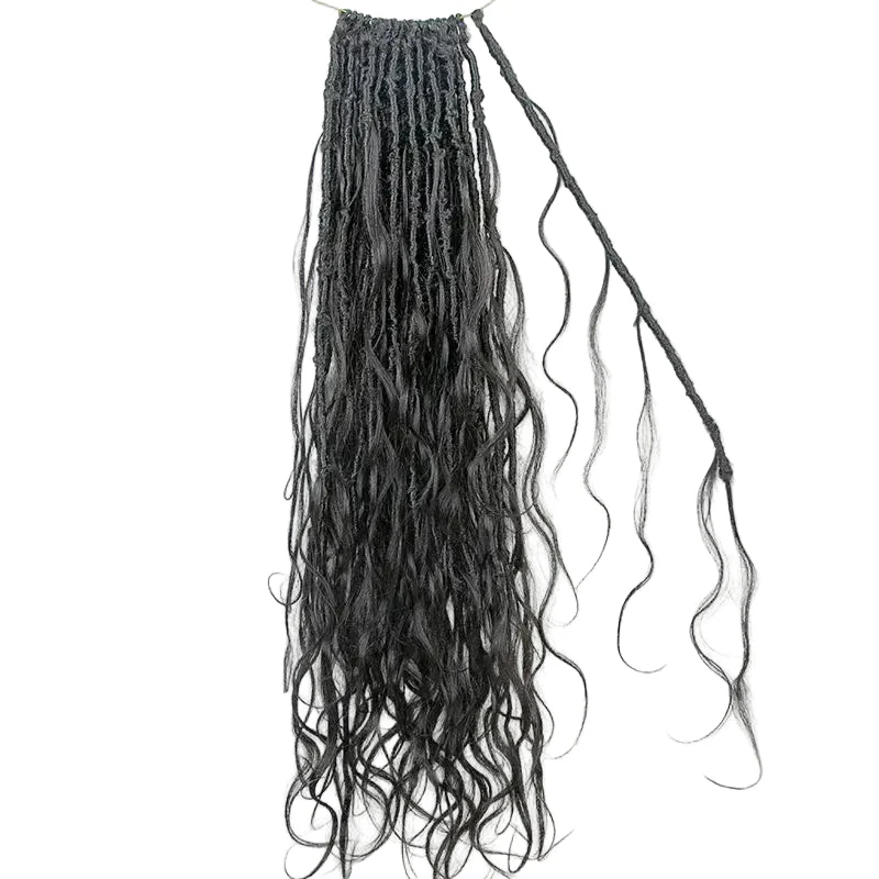 【Flash Sale】3 Packs Body Wave Boho Locs Crochet Hair With Human Hair Curls 18"