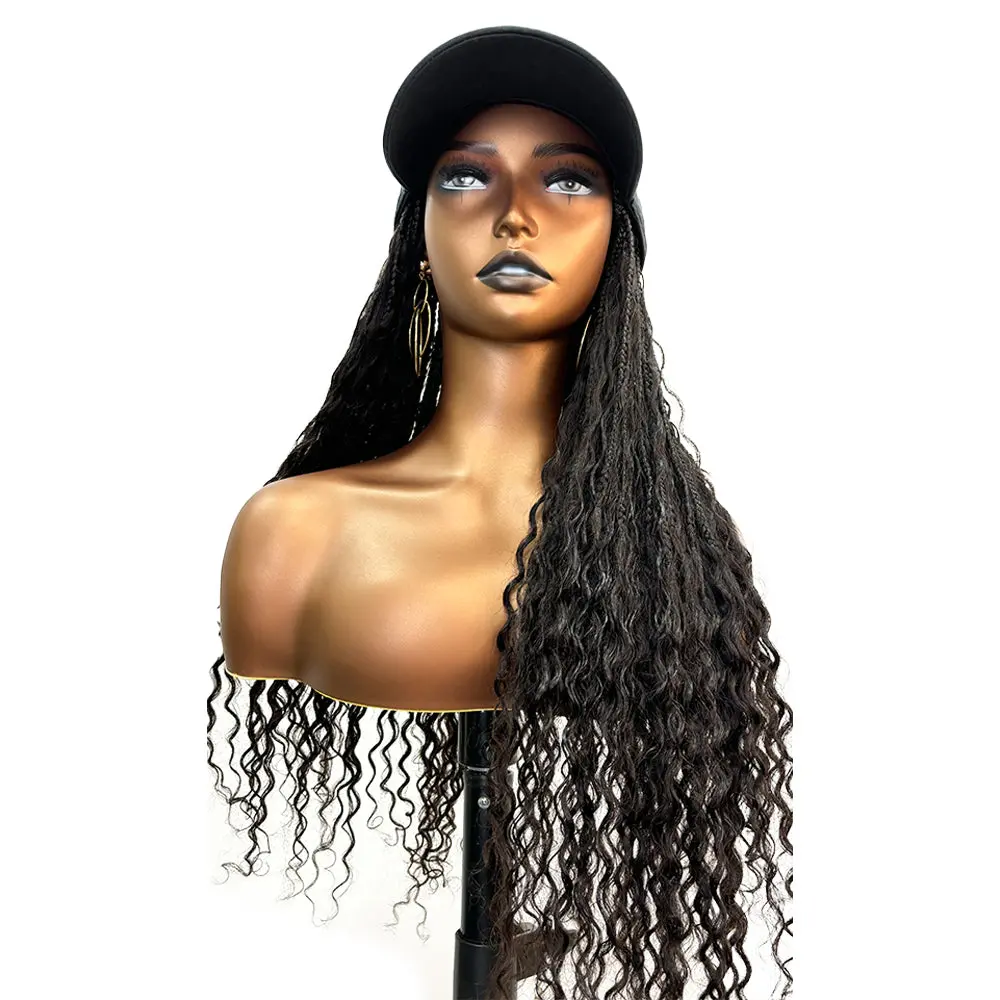 Grab & Go Boho Style Braids Cap Hat Wig - Image 11