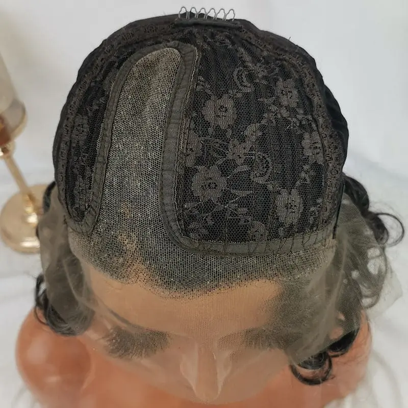 Salt&Pepper Color Loose Wavy Bob 13x4 T Part Lace Front Wig - Image 11