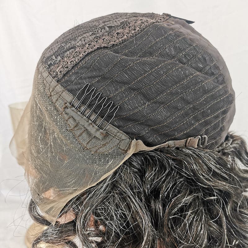 Salt&Pepper Color Loose Wavy Bob 13x4 T Part Lace Front Wig - Image 12