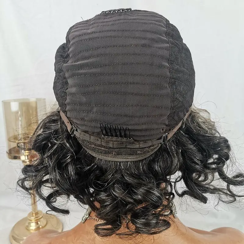 Salt&Pepper Color Loose Wavy Bob 13x4 T Part Lace Front Wig - Image 13
