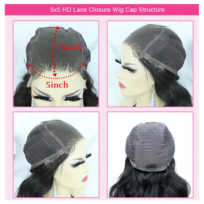 HD Lace Wand Curly 5x5 Lace Closure Wig  HDWC - Image 4