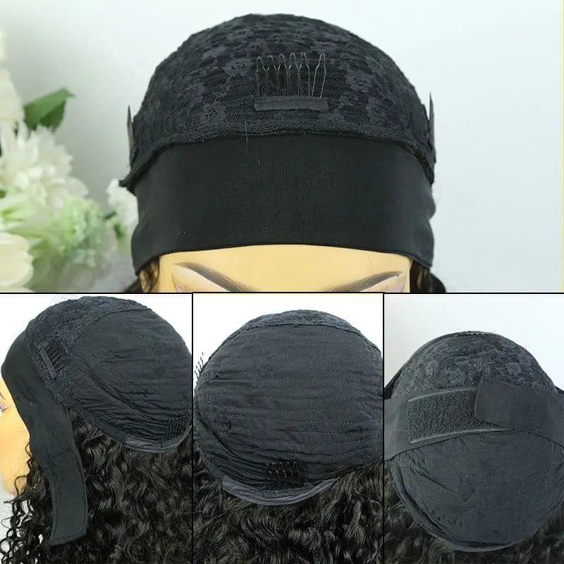 Headband Wig Blunt Cut BOB Silky Straight Human Hair HBWTO-1 - Image 6
