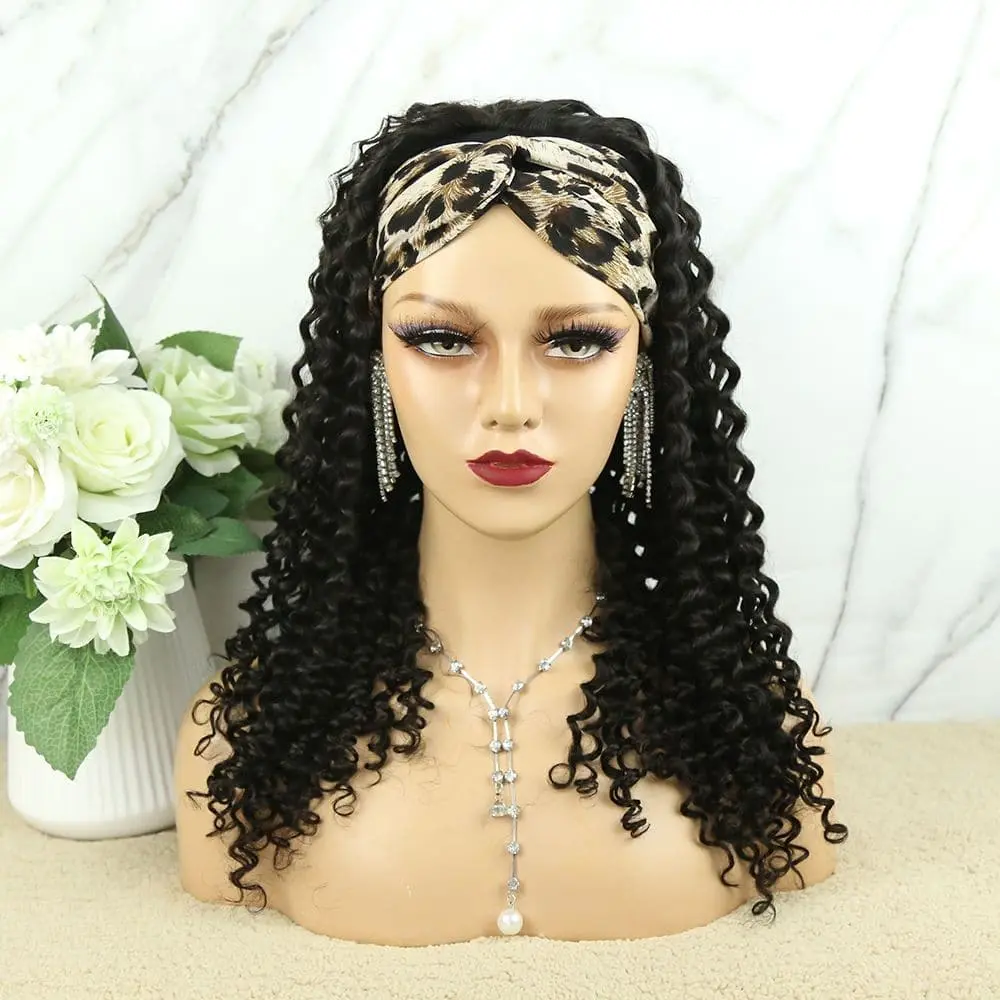 Headband Wig Deep Curly Human Hair HBWD-1 - Image 4