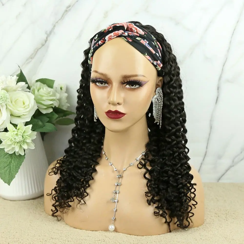 Headband Wig Deep Curly Human Hair HBWD-1 - Image 7