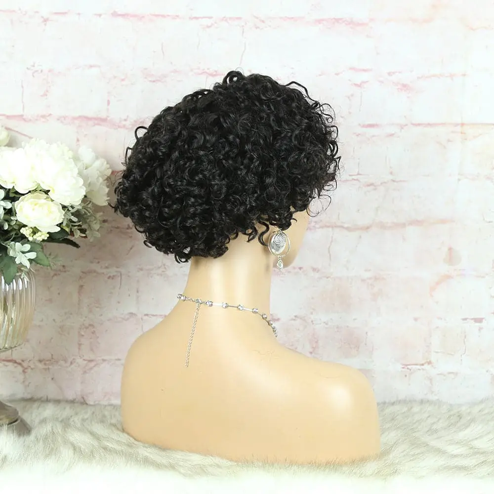 Headband Wig Pixie Cut Deep Curly Human Hair HBPXX02 - Image 10