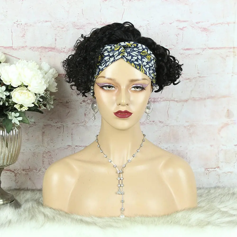 Headband Wig Pixie Cut Deep Curly Human Hair HBPXX02 - Image 12