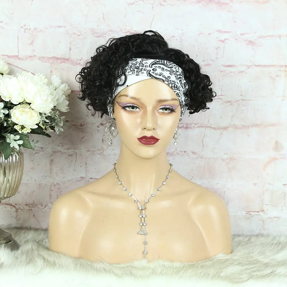 Headband Wig Pixie Cut Deep Curly Human Hair HBPXX02 - Image 14