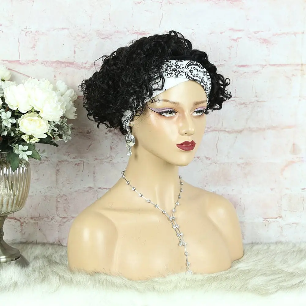 Headband Wig Pixie Cut Deep Curly Human Hair HBPXX02 - Image 15