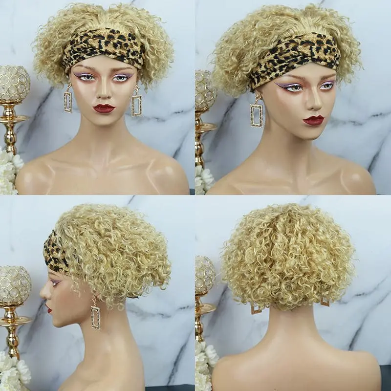 Headband Wig Pixie Cut Deep Curly Human Hair HBPXX02 - Image 4