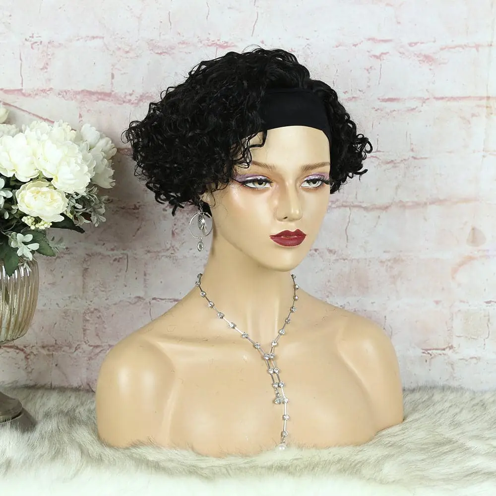 Headband Wig Pixie Cut Deep Curly Human Hair HBPXX02 - Image 5
