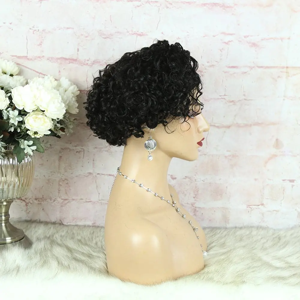Headband Wig Pixie Cut Deep Curly Human Hair HBPXX02 - Image 6