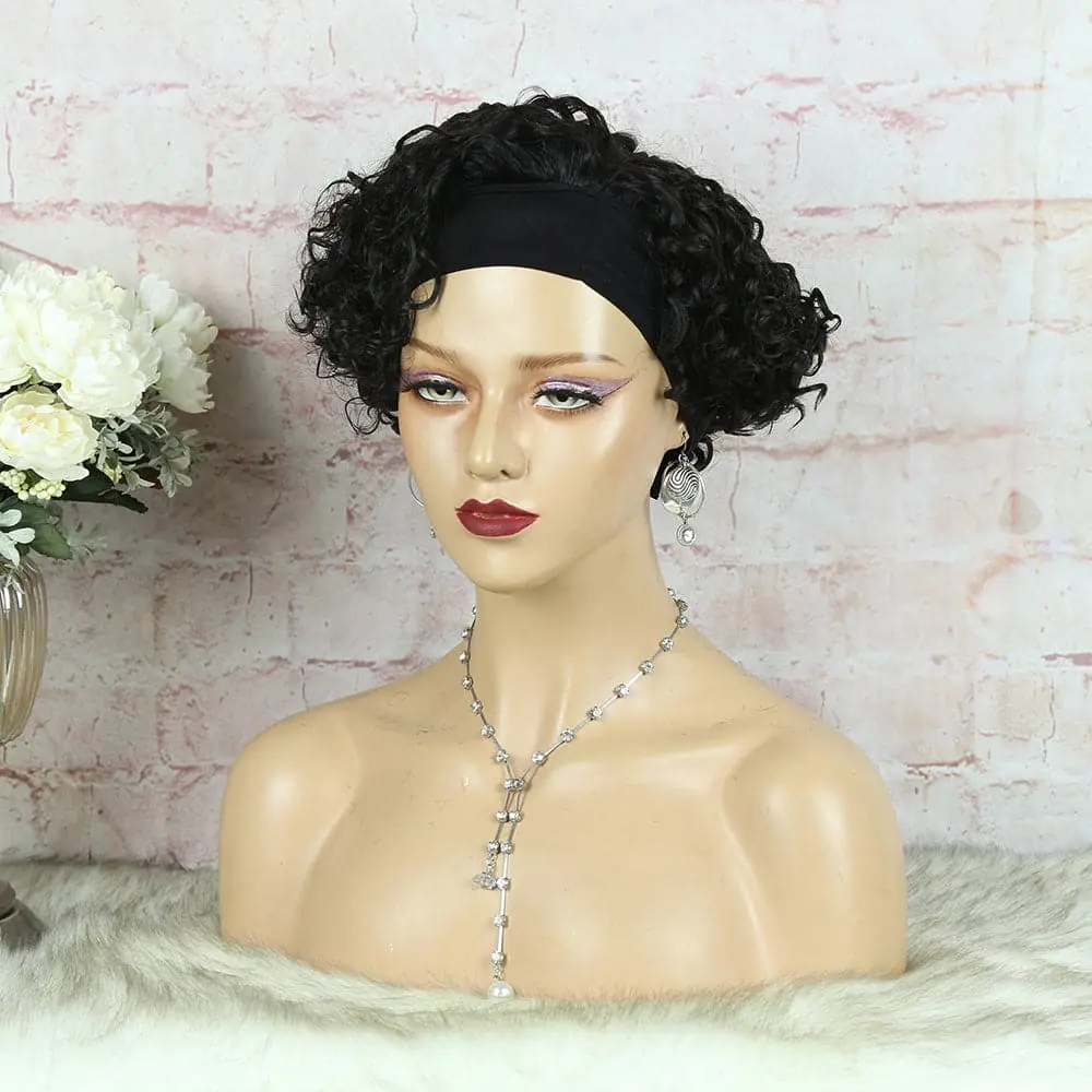 Headband Wig Pixie Cut Deep Curly Human Hair HBPXX02 - Image 7