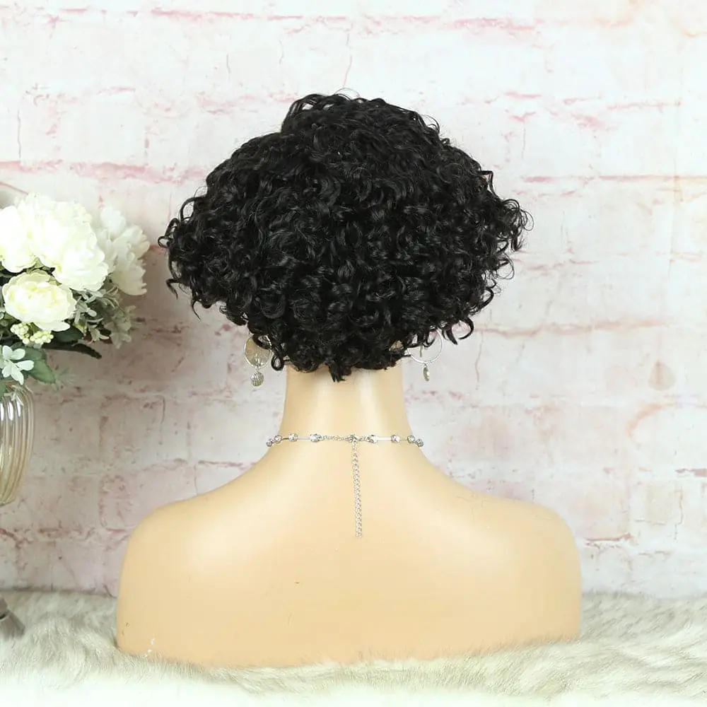 Headband Wig Pixie Cut Deep Curly Human Hair HBPXX02 - Image 8