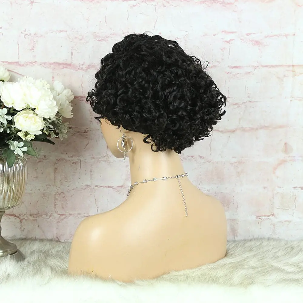 Headband Wig Pixie Cut Deep Curly Human Hair HBPXX02 - Image 9
