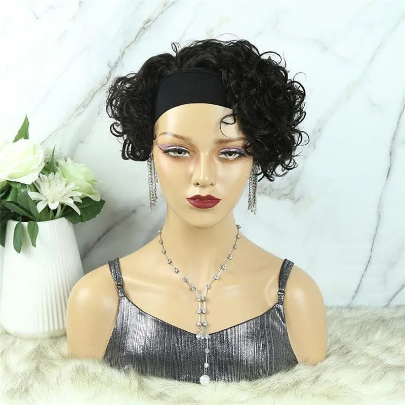 Headband Wig Pixie Cut Wave Human Hair HBP03 - Image 3
