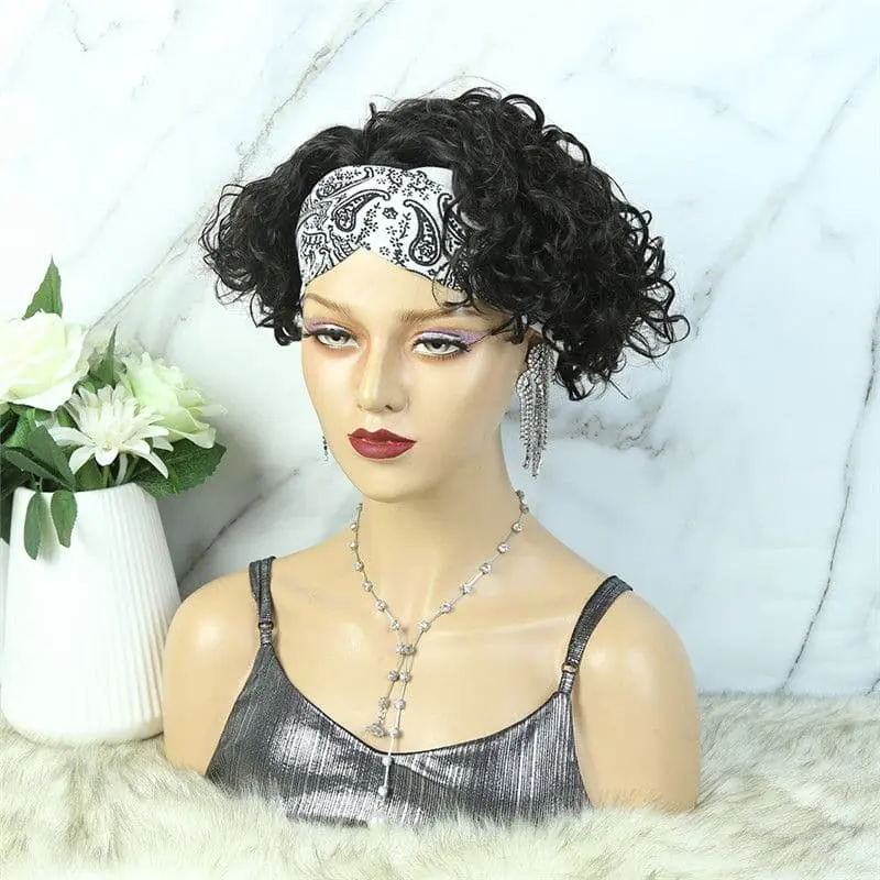Headband Wig Pixie Cut Wave Human Hair HBP03 - Image 4