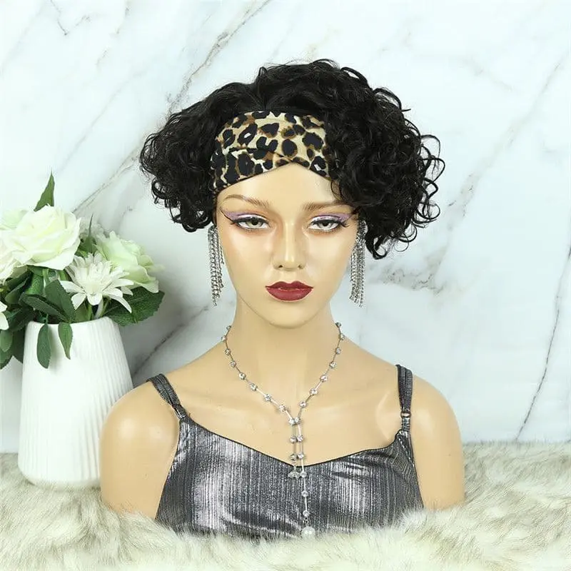 Headband Wig Pixie Cut Wave Human Hair HBP03 - Image 5
