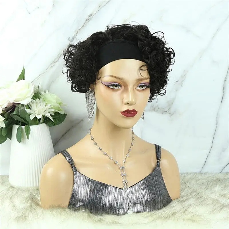 Headband Wig Pixie Cut Wave Human Hair HBP03 - Image 6