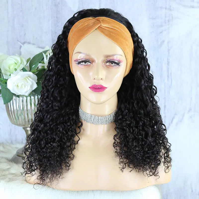 Headband Wig Water Wave Human Hair HBWF-1 - Image 12